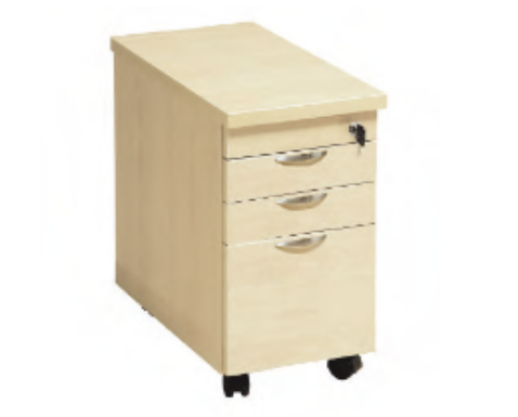3 Drawer Mobile MFC Pedestal with Castors