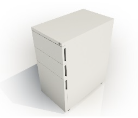 3 Drawer Slimline Flat Front Mobile Pedestal